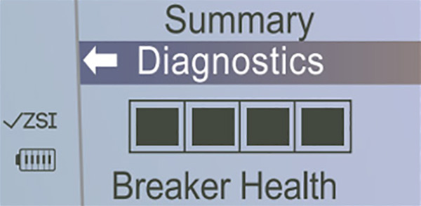 breaker diagnostic screen