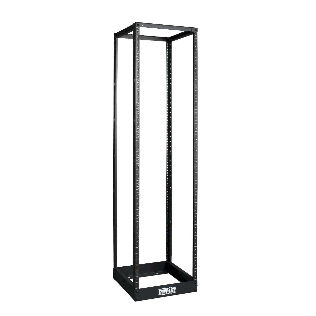 Tripp Lite Series 4-post open frame 45U SmartRack right angled view