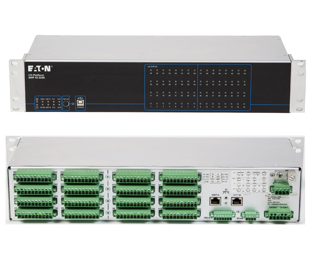 Eaton's SMP IO device - front and back view