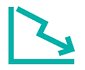 graph with arrow pointing down